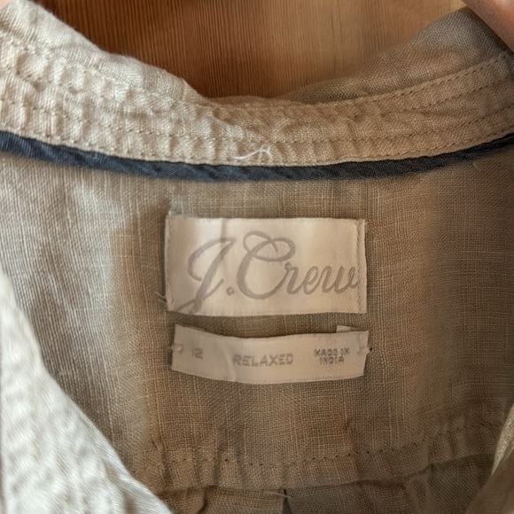 J.Crew Linen Button-down. Size 12 - Picture 4 of 4